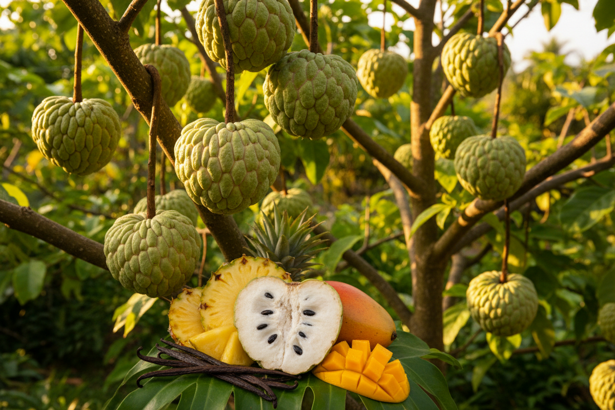 Cherimoya: Geffner Atemoya Fruit Tree – Tropical Annona Hybrid with Sweet Custard Fruit